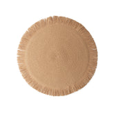 Jogo Americano Redondo Franja Caramelo 38cm - Ela Decora
